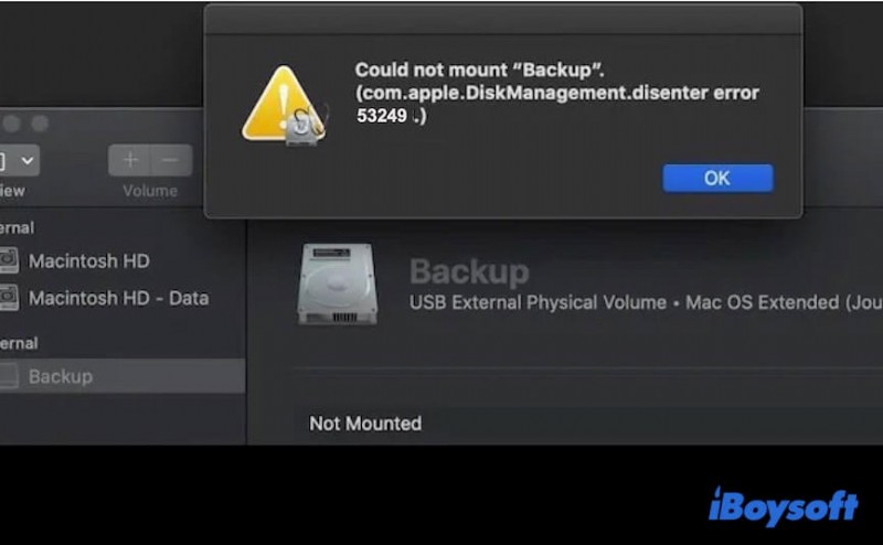 Mac에서 com.apple.diskmanagement.disenter 오류 53249를 해결하는 방법 