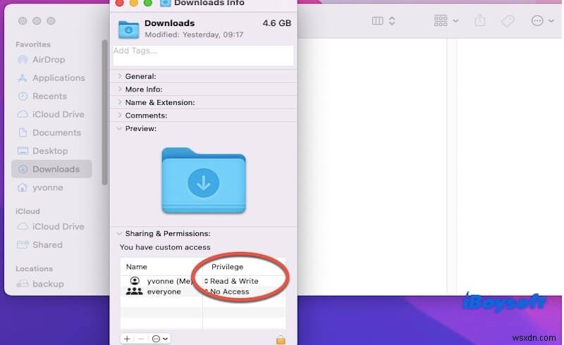 macOS  다운로드 권한 없음  오류 수정:Null 폴더 문제 