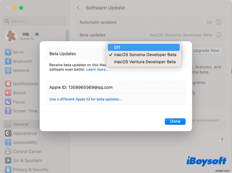 macOS Sonoma 베타에서 안정적인 공개 릴리스로 되돌리는 방법 