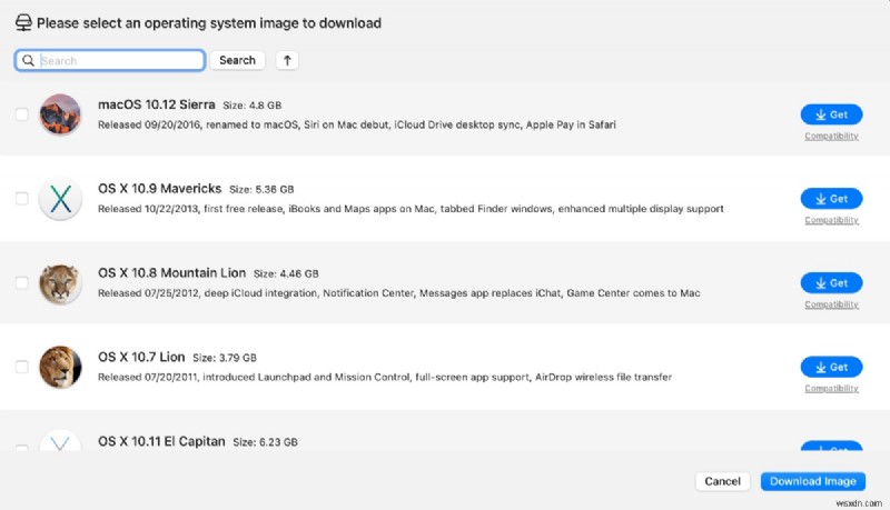 App Store 없이 레거시 macOS 버전 다운로드 - 직접 링크 