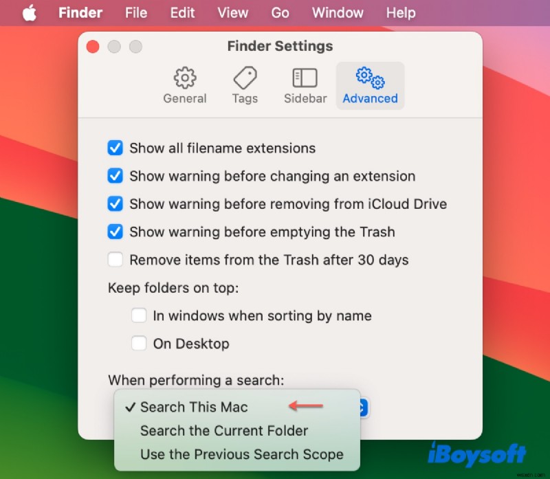Sequoia, Sonoma 및 Ventura의 Mac Finder 검색 문제 해결 