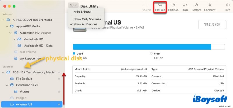 macOS에서 com.apple.DiskManagement.disenter 오류(-119930868 / -119930872) 해결 