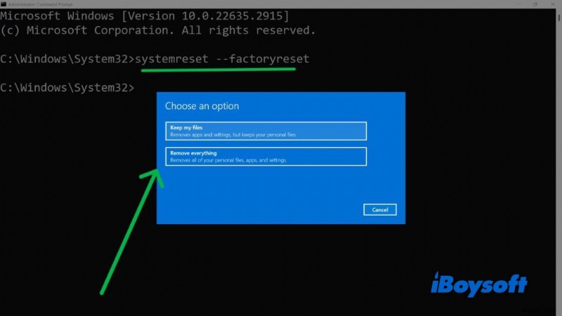 파일을 보존하면서 Windows 10/11을 안전하게 공장 초기화 