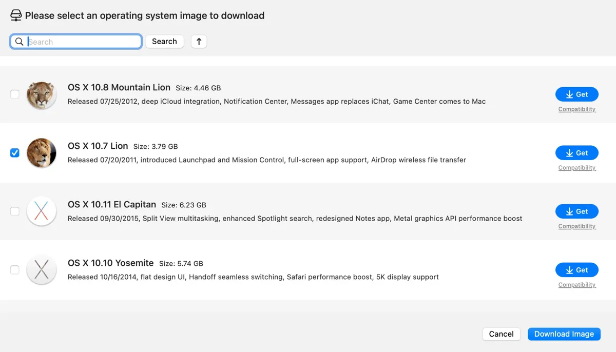 Mac OS X 10.7 Lion 설치 프로그램 다운로드 – 레거시 Mac용 DMG, ISO, 전체 .pkg 
