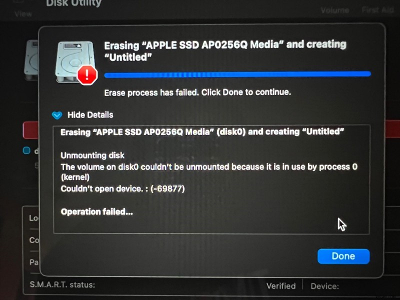 Mac 드라이브에서  삭제 프로세스 실패  오류를 해결하는 방법 