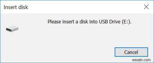 Windows에서  USB 드라이브에 디스크를 삽입하십시오  오류 해결 