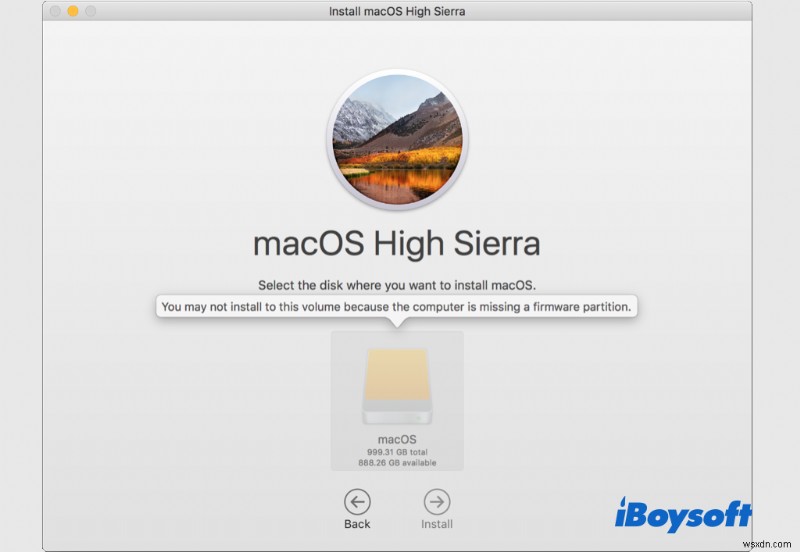 macOS 설치 중  컴퓨터에 펌웨어 파티션이 없습니다  오류를 해결하는 방법 
