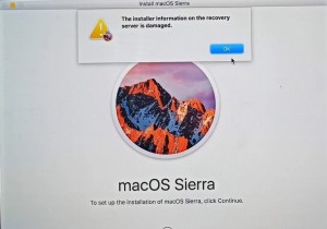  복구 서버의 설치 프로그램 정보가 손상되었습니다  macOS 재설치 오류 해결 