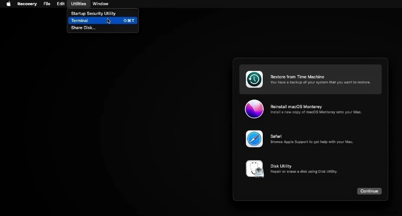  복구 서버의 설치 프로그램 정보가 손상되었습니다  macOS 재설치 오류 해결 