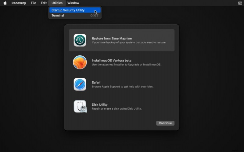 macOS Ventura 복구 모드가 누락된 경우 복원하는 방법 