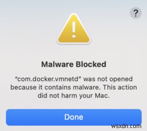 macOS에서 com.docker.vmnetd 악성 코드 경고 수정 – 단계별 가이드 