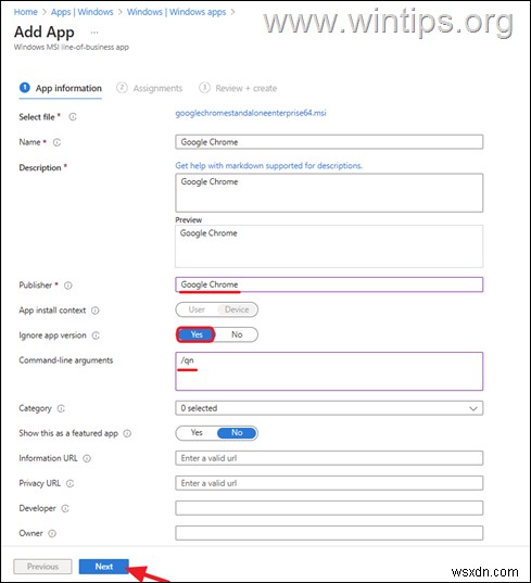 Intune에 등록된 Windows 장치에 Chrome 또는 모든 LoB 앱 배포 – 종합적인 단계별 가이드 