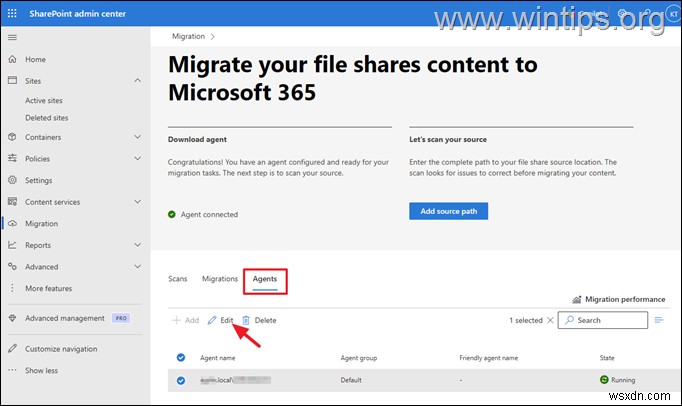 수정:SharePoint 마이그레이션 도구의  임시 저장소 부족  오류 해결 