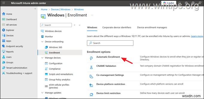 그룹 정책을 통해 Active Directory 장치를 Intune에 자동 등록 - Microsoft 365 