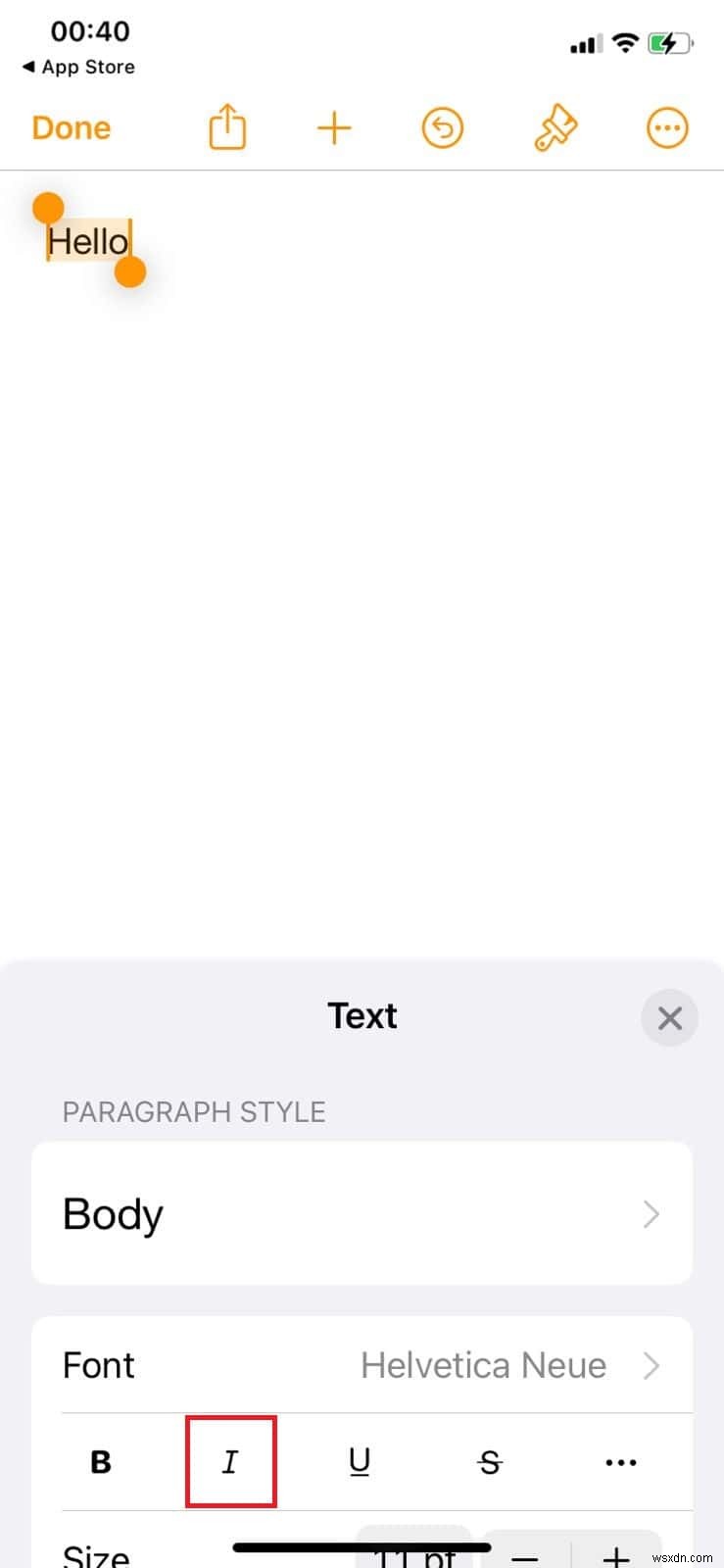 모든 앱에서 iPhone의 텍스트를 기울임꼴로 표시하는 방법 