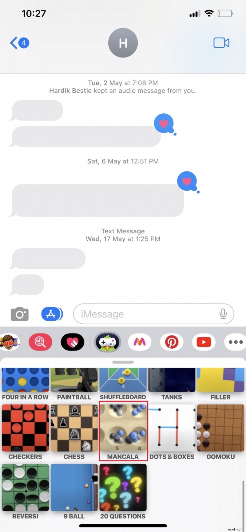 iMessage에서 Mancala 재생:단계별 가이드 