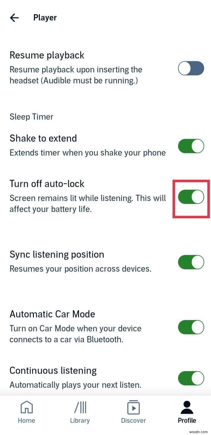 Android 화면이 잠길 때 Audible의 일시 중지를 중지하는 방법 