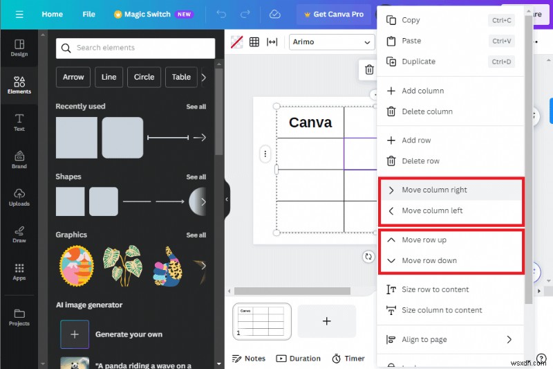 Master Canva 표:삽입 및 편집에 대한 단계별 가이드 