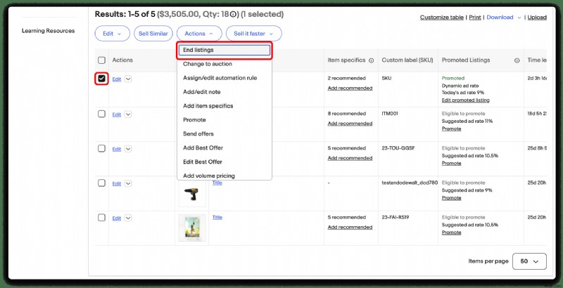 신속하게 eBay 목록 삭제:완전한 단계별 튜토리얼 
