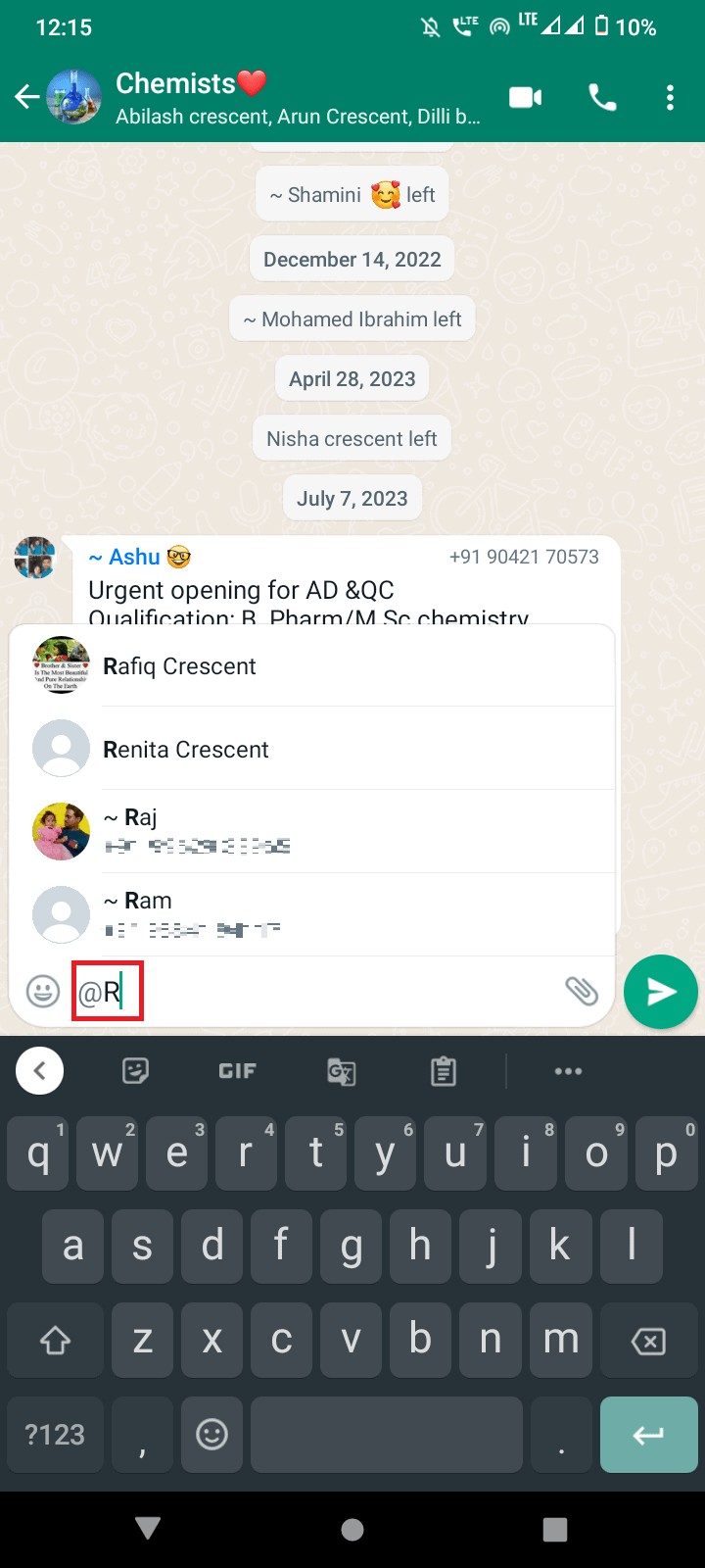 단계별 가이드:WhatsApp 그룹에서 사용자에게 핑 보내기 