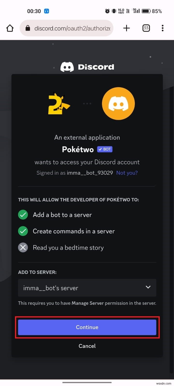 Discord 서버에 Pokétwo Bot 추가:단계별 가이드 