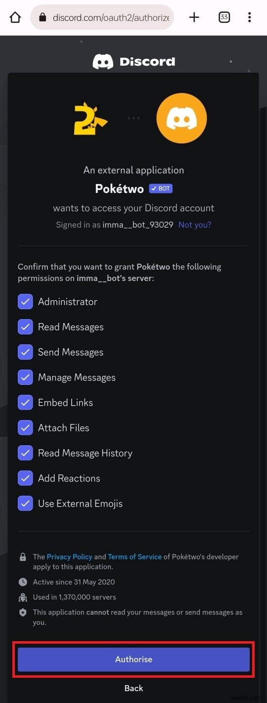 Discord 서버에 Pokétwo Bot 추가:단계별 가이드 