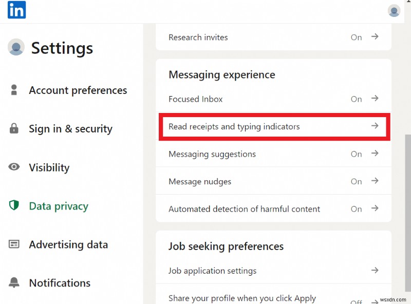 LinkedIn 읽음 확인 켜기 또는 끄기:빠른 가이드 