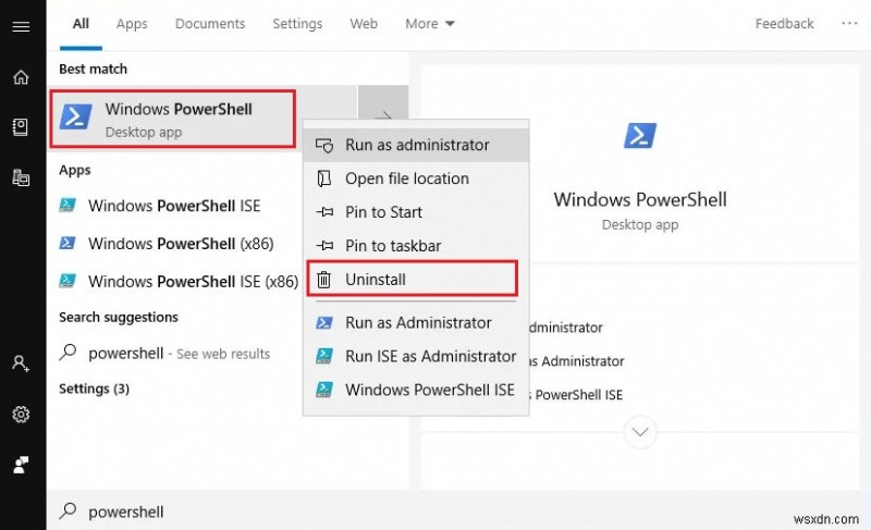 Windows 10에서 Windows PowerShell을 제거하는 방법 - 4가지 간단한 방법 