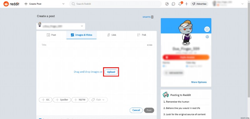 Reddit에 직접 이미지 업로드 - Imgur를 사용하지 않는 단계별 가이드 