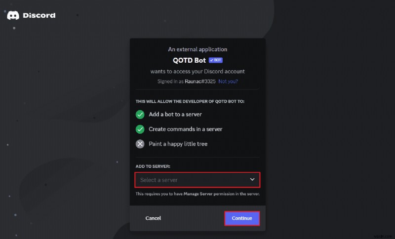 Discord 서버에 QOTD 봇 추가:단계별 가이드 