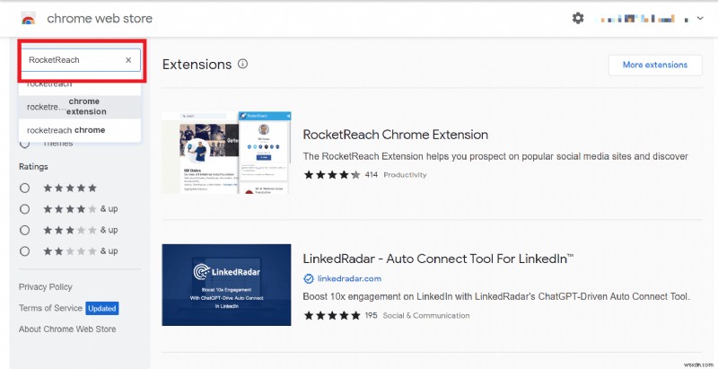 RocketReach Chrome 확장 프로그램 다운로드:비즈니스 홍보를 손쉽게 강화하세요 