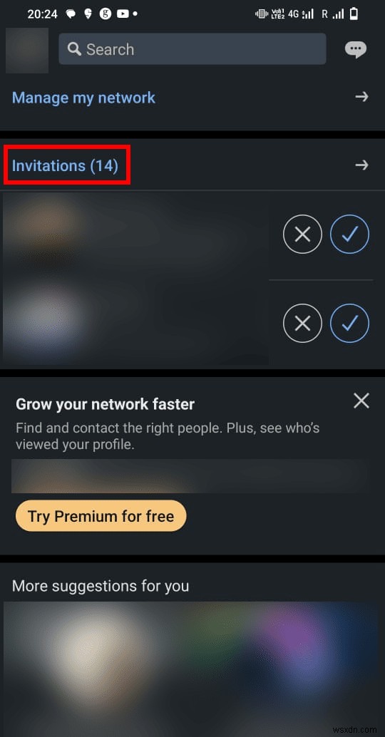 보류 중인 LinkedIn 초대에 쉽게 액세스 