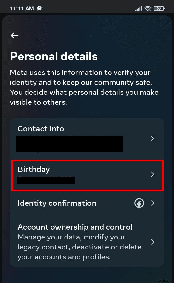 수정 제한에 도달한 후 Facebook 생일을 재설정하는 방법 
