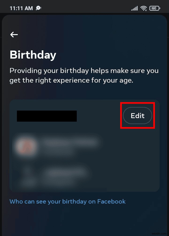 수정 제한에 도달한 후 Facebook 생일을 재설정하는 방법 