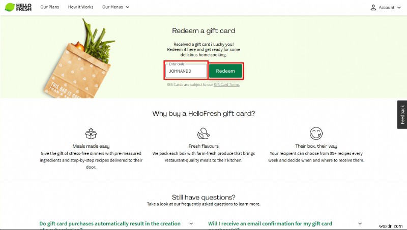 HelloFresh 선물하는 방법:친구에게 맛있는 밀키트 카드 보내기 