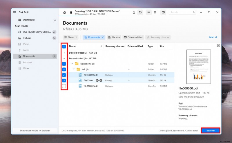 삭제되거나 저장되지 않은 OpenOffice 문서를 빠르고 안전하게 복원 