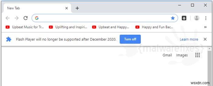 Google Chrome에서  Flash Player가 더 이상 지원되지 않음  경고 끄기 