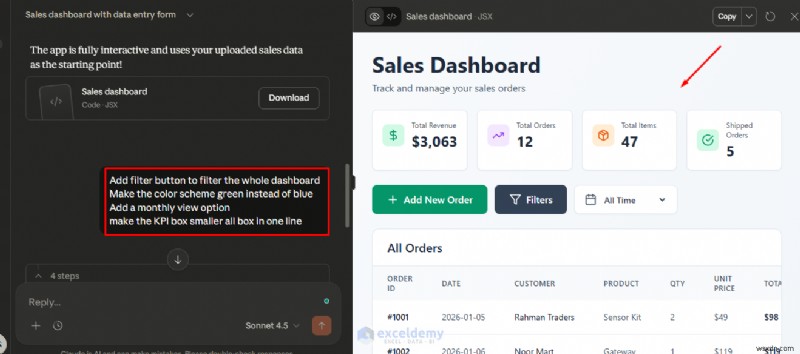 Vibe Coding을 사용하여 Excel 통합 문서를 완전한 앱으로 변환하세요 