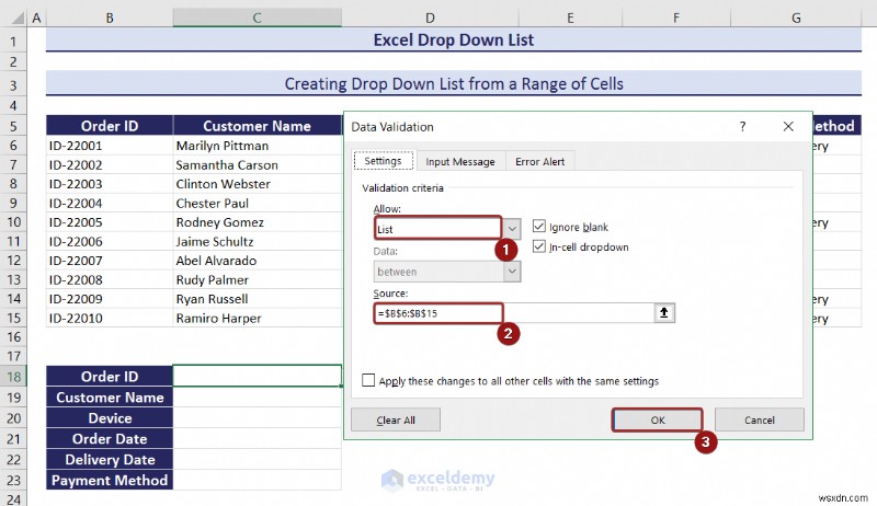 Master Excel 드롭다운 목록:생성, 편집, 제거, 필터링 및 보호 