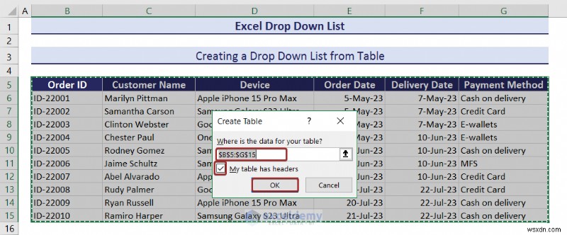 Master Excel 드롭다운 목록:생성, 편집, 제거, 필터링 및 보호 