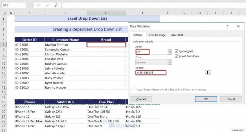 Master Excel 드롭다운 목록:생성, 편집, 제거, 필터링 및 보호 