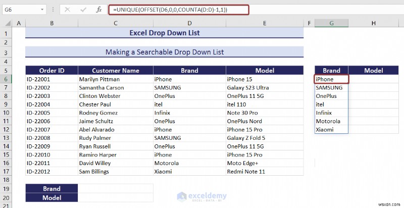Master Excel 드롭다운 목록:생성, 편집, 제거, 필터링 및 보호 