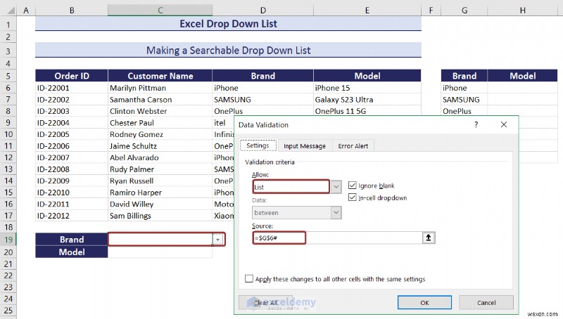 Master Excel 드롭다운 목록:생성, 편집, 제거, 필터링 및 보호 