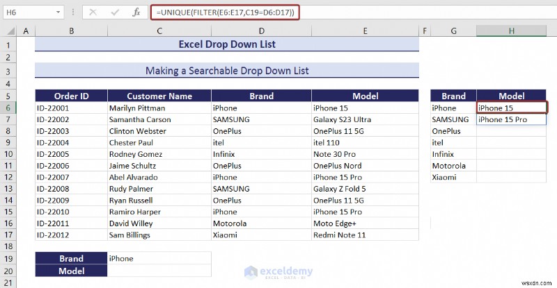 Master Excel 드롭다운 목록:생성, 편집, 제거, 필터링 및 보호 