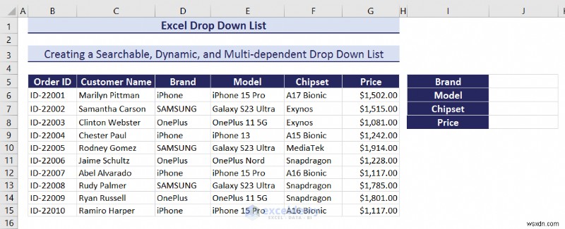 Master Excel 드롭다운 목록:생성, 편집, 제거, 필터링 및 보호 