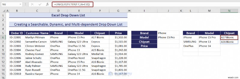 Master Excel 드롭다운 목록:생성, 편집, 제거, 필터링 및 보호 