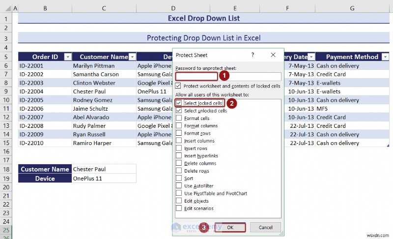 Master Excel 드롭다운 목록:생성, 편집, 제거, 필터링 및 보호 