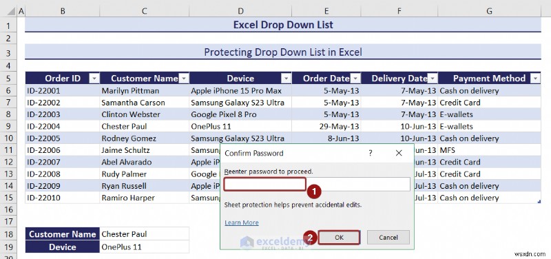 Master Excel 드롭다운 목록:생성, 편집, 제거, 필터링 및 보호 