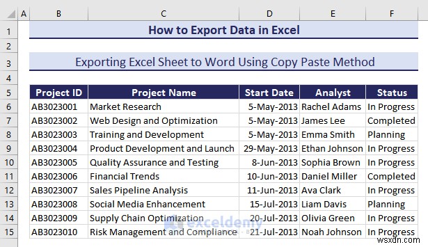 Excel 데이터를 DOC, PDF, CSV, XML 및 vCard 형식으로 쉽게 내보내기 
