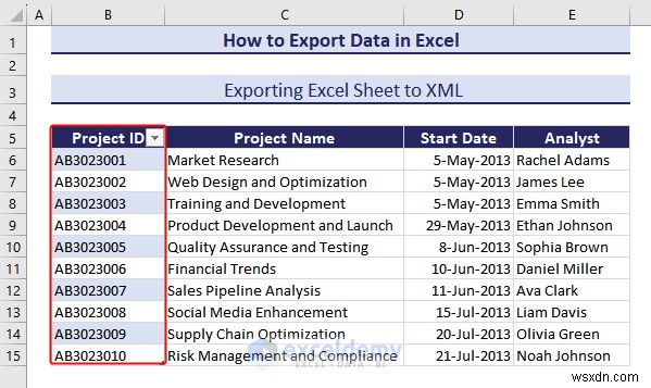 Excel 데이터를 DOC, PDF, CSV, XML 및 vCard 형식으로 쉽게 내보내기 